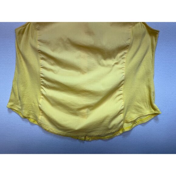 CJ Banks Womens Sleeveless Button-Down Blouse Size 1X Yellow Relaxed Collared - Picture 10 of 10